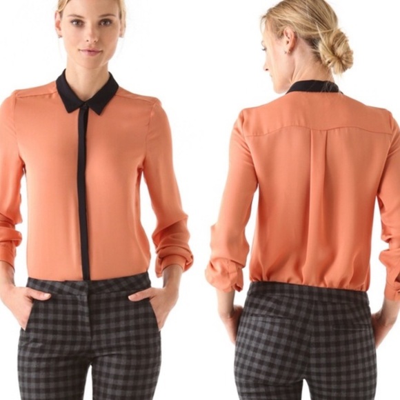 A.L.C. Tops - A.L.C. Gillian Silk Button Down Top Contemporary Modern Minimalist